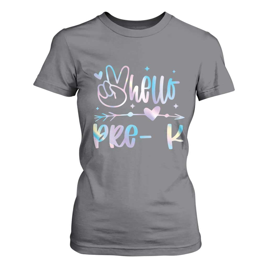 Hello Pre-k T Shirt For Women Back To School Cute Tie Dye TS10 Charcoal Print Your Wear