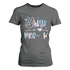 Hello Pre-k T Shirt For Women Back To School Cute Tie Dye TS10 Dark Heather Print Your Wear