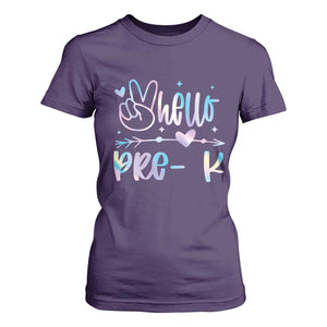 Hello Pre-k T Shirt For Women Back To School Cute Tie Dye TS10 Purple Print Your Wear
