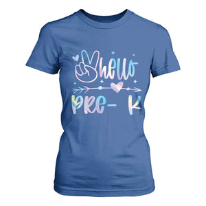 Hello Pre-k T Shirt For Women Back To School Cute Tie Dye TS10 Royal Blue Print Your Wear