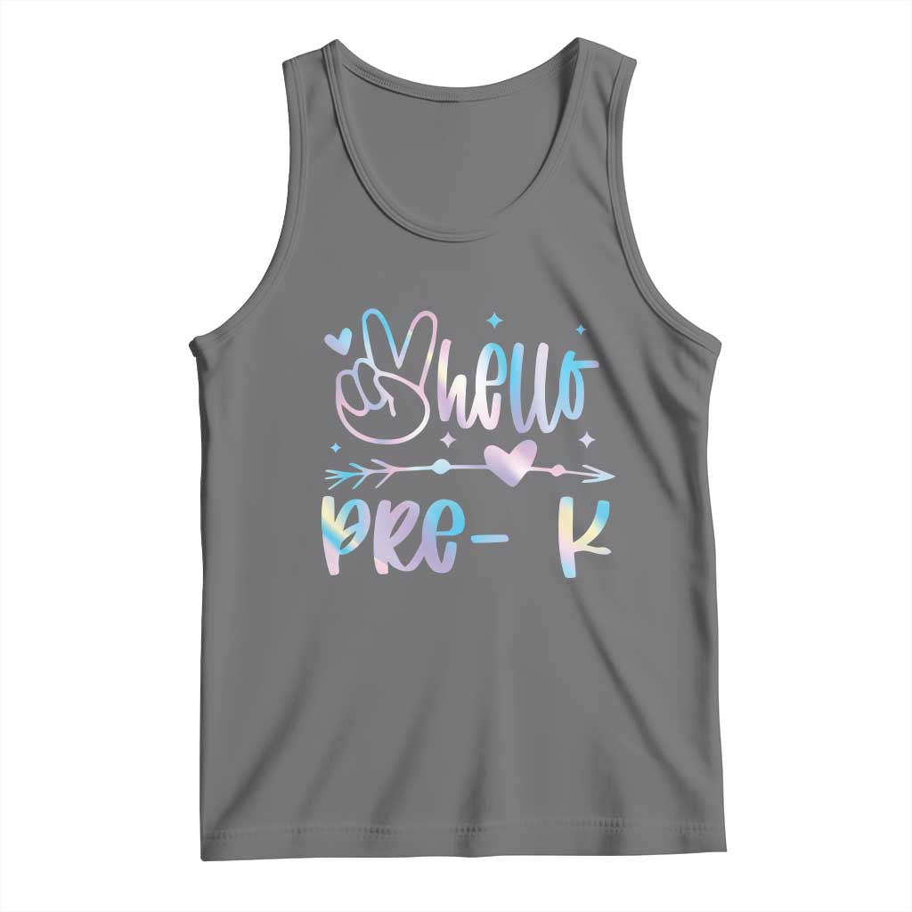 Hello Pre-k Tank Top Back To School Cute Tie Dye TS10 Black Heather Print Your Wear