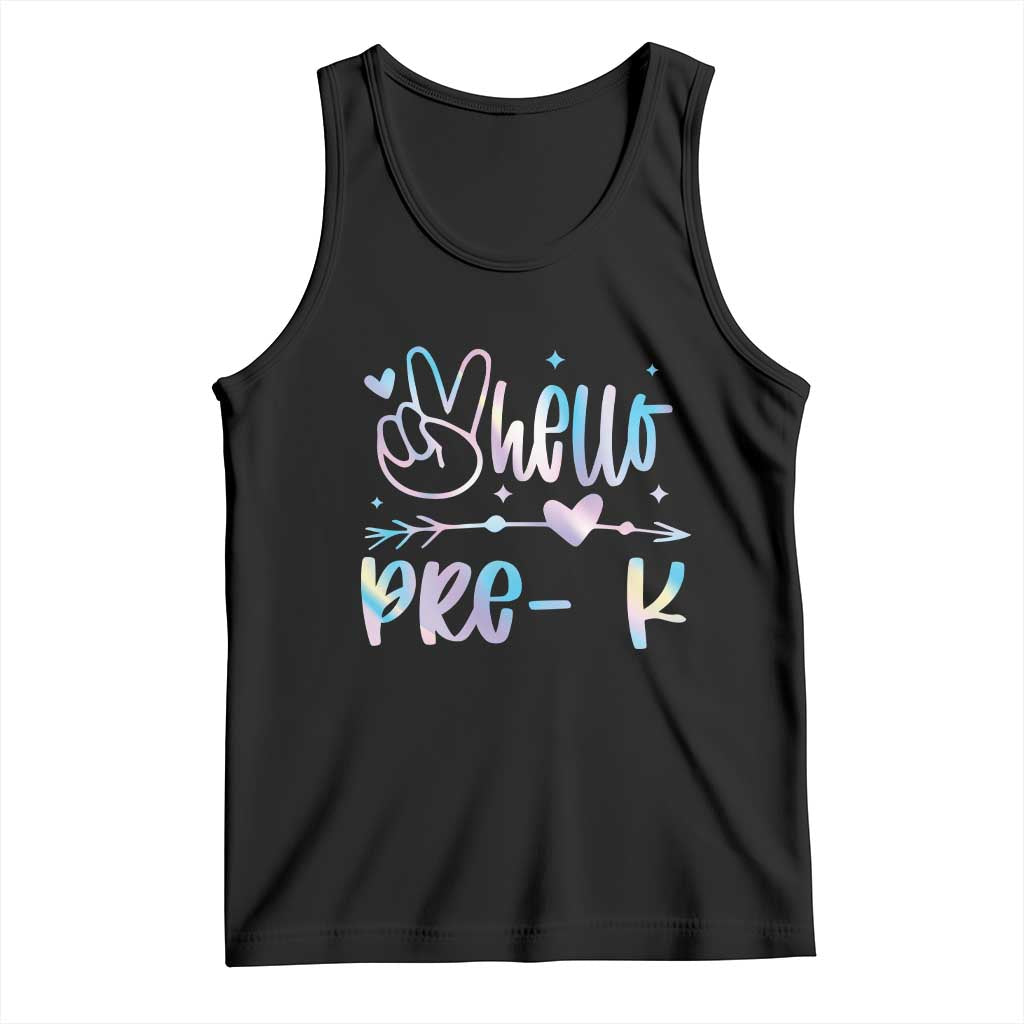 Hello Pre-k Tank Top Back To School Cute Tie Dye TS10 Black Print Your Wear