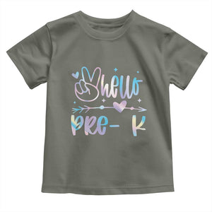 Hello Pre-k Toddler T Shirt Back To School Cute Tie Dye TS10 Military Green Print Your Wear