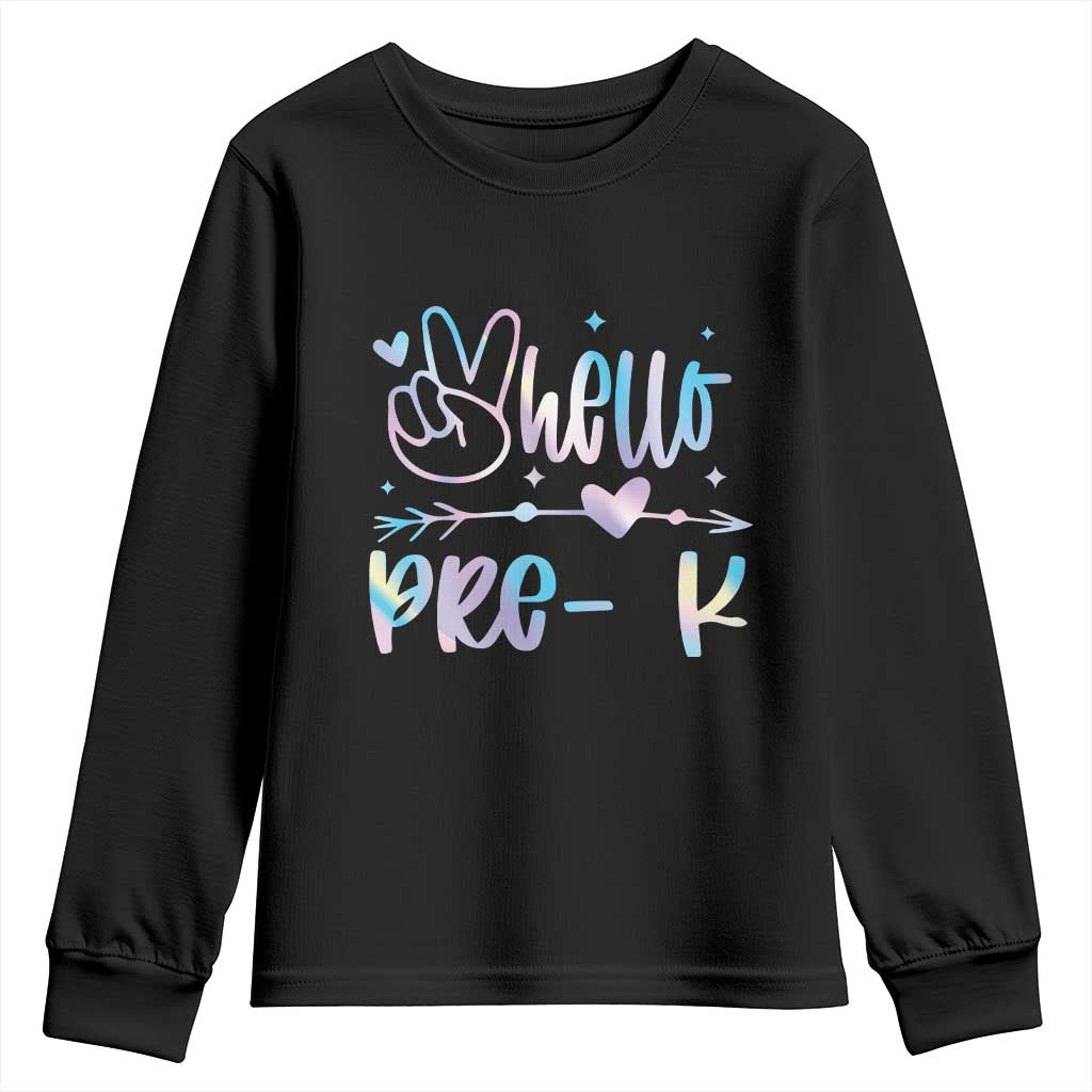 Hello Pre-k Youth Sweatshirt Back To School Cute Tie Dye TS10 Black Print Your Wear