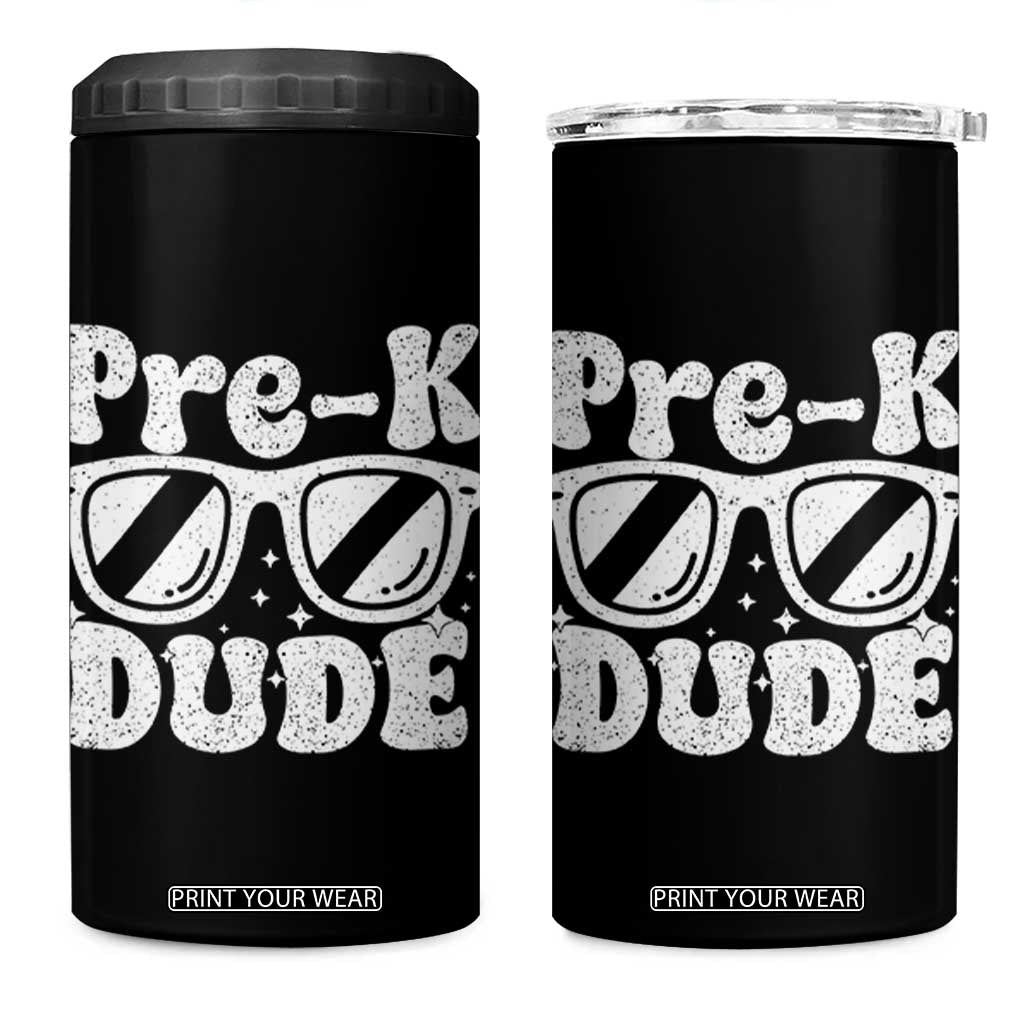Pre-k Dude 4 in 1 Can Cooler Tumbler Funny Back to School First Day of Preschool TS10 One Size: 16 oz Black Print Your Wear