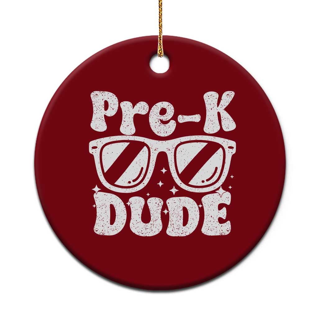 Pre-k Dude Ceramic Ornament Funny Back to School First Day of Preschool TS10 1pc Red Print Your Wear