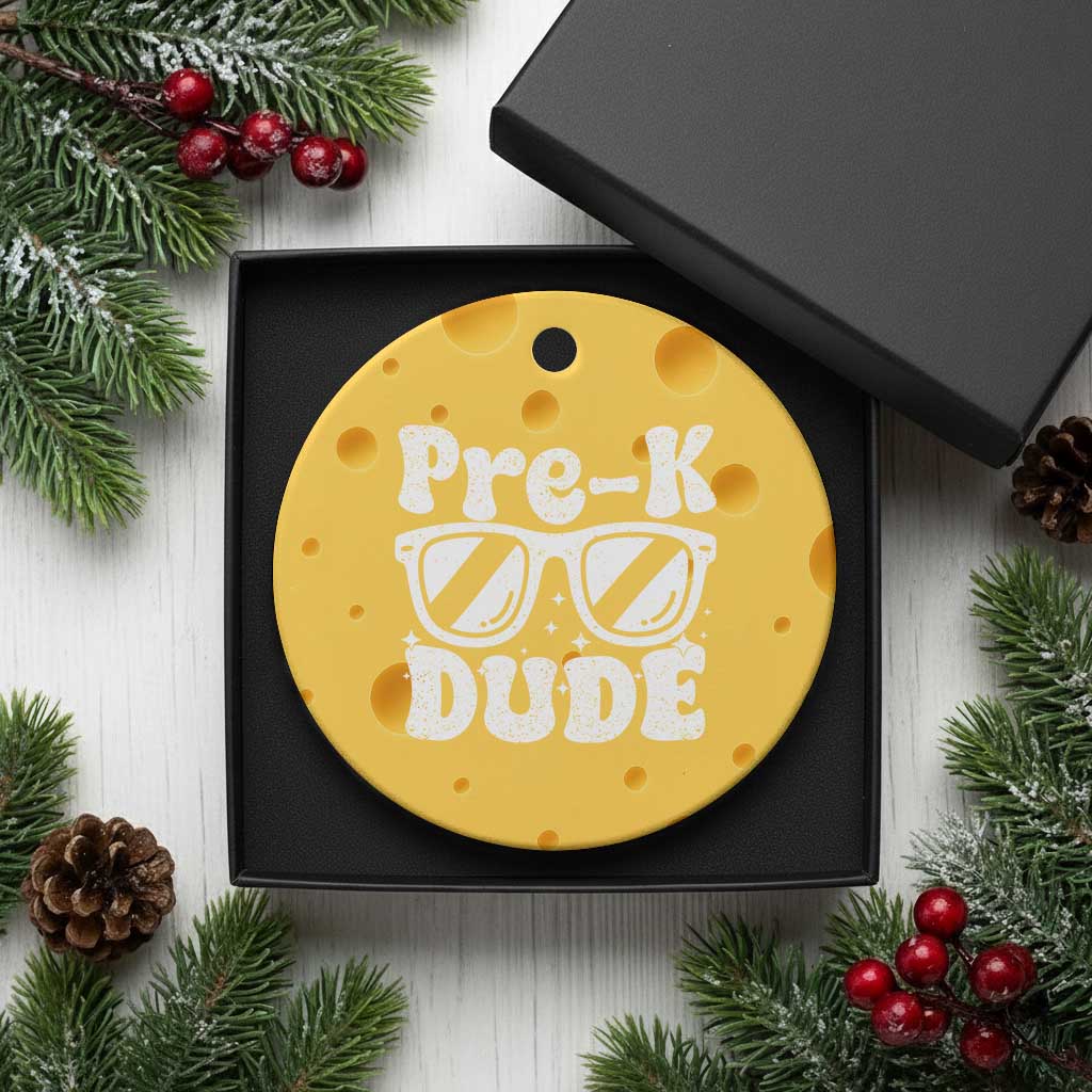 Pre-k Dude Ceramic Ornament Funny Back to School First Day of Preschool TS10 1pc Yellow Cheese Print Your Wear