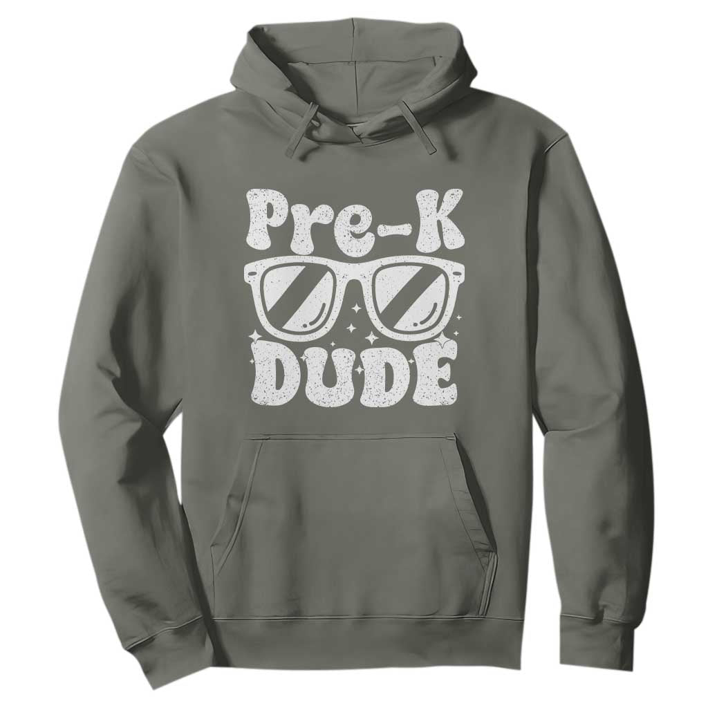 Pre-k Dude Hoodie Funny Back to School First Day of Preschool TS10 Military Green Print Your Wear