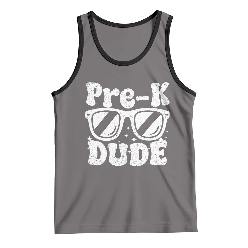 Pre-k Dude Tank Top Funny Back to School First Day of Preschool TS10 Deep Heather Black Print Your Wear
