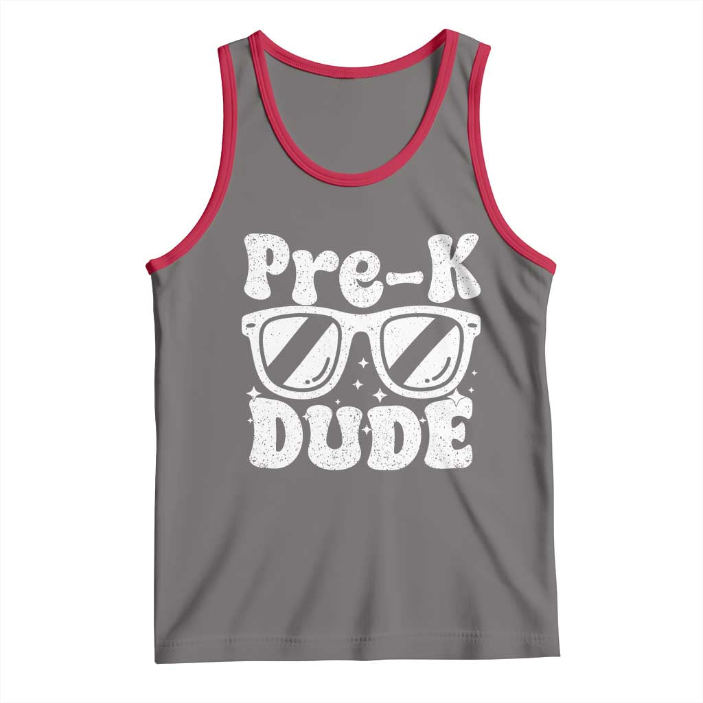 Pre-k Dude Tank Top Funny Back to School First Day of Preschool TS10 Deep Heather Red Print Your Wear
