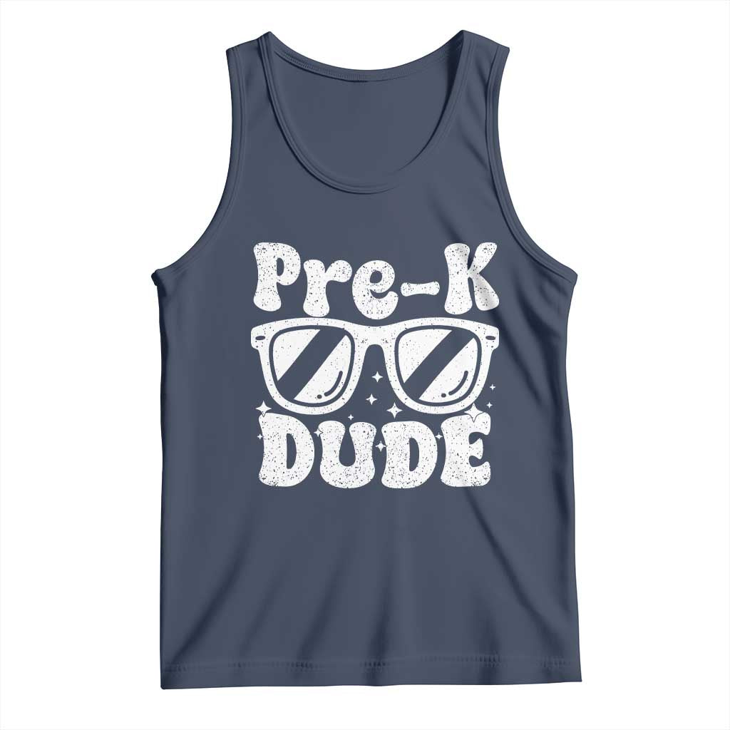 Pre-k Dude Tank Top Funny Back to School First Day of Preschool TS10 Navy Print Your Wear