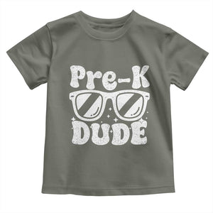 Pre-k Dude Toddler T Shirt Funny Back to School First Day of Preschool TS10 Military Green Print Your Wear