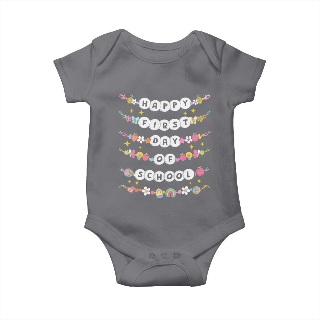 Happy First Day Of School Baby Onesie Teacher Kids Back To School Bracelets TS10 Charcoal Print Your Wear