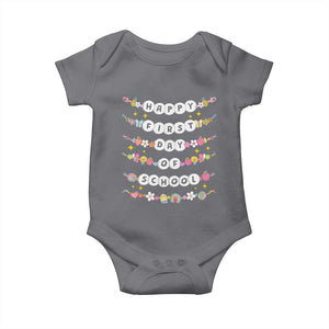 Happy First Day Of School Baby Onesie Teacher Kids Back To School Bracelets TS10 Charcoal Print Your Wear