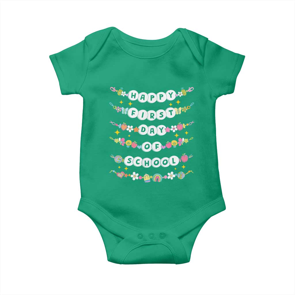 Happy First Day Of School Baby Onesie Teacher Kids Back To School Bracelets TS10 Irish Green Print Your Wear