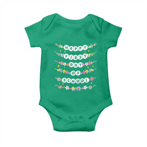 Happy First Day Of School Baby Onesie Teacher Kids Back To School Bracelets TS10 Irish Green Print Your Wear