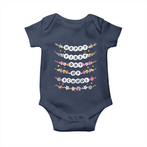 Happy First Day Of School Baby Onesie Teacher Kids Back To School Bracelets TS10 Navy Print Your Wear