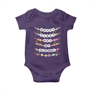 Happy First Day Of School Baby Onesie Teacher Kids Back To School Bracelets TS10 Purple Print Your Wear