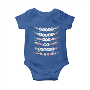 Happy First Day Of School Baby Onesie Teacher Kids Back To School Bracelets TS10 Royal Blue Print Your Wear