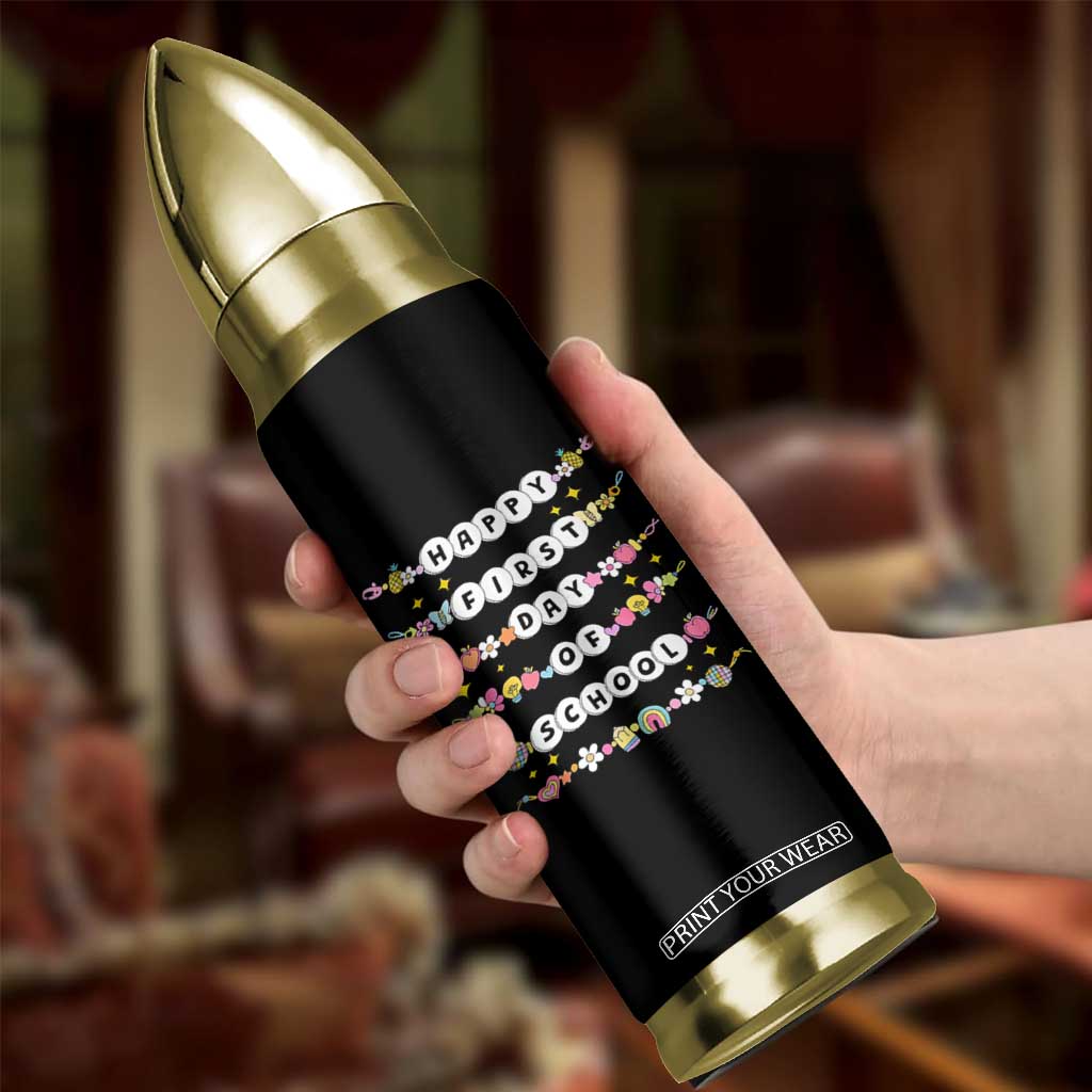 Happy First Day Of School Bullet Tumbler Teacher Kids Back To School Bracelets TS10 Print Your Wear
