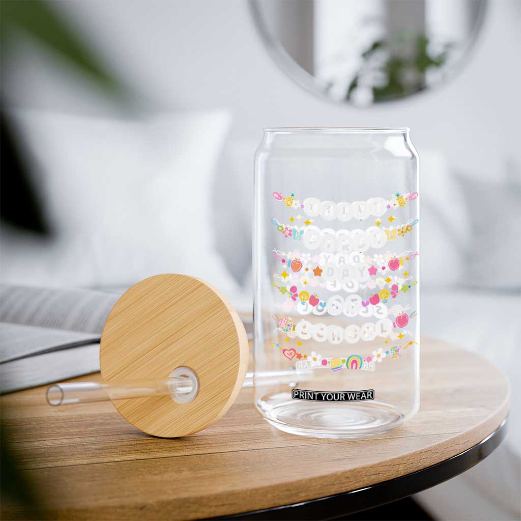 Happy First Day Of School Glass Can Teacher Kids Back To School Bracelets TS10 Print Your Wear