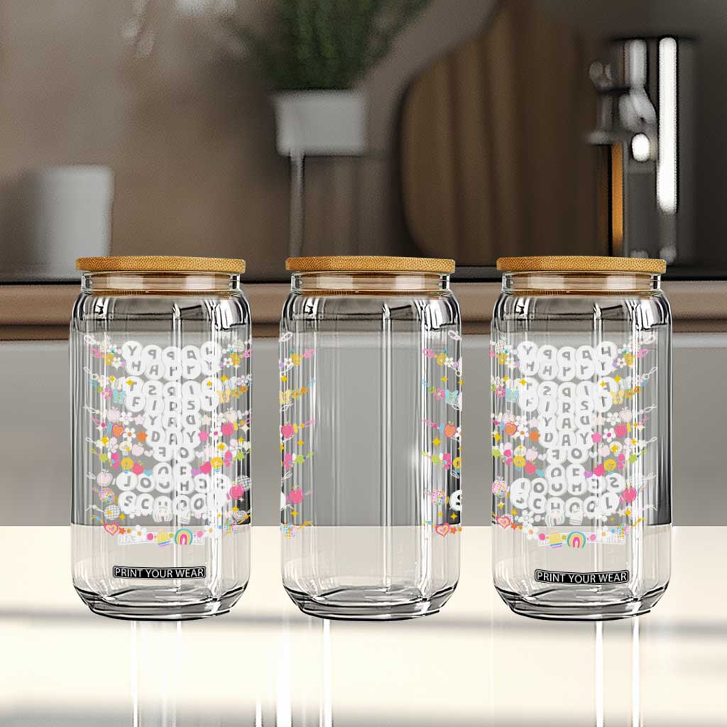 Happy First Day Of School Glass Can Teacher Kids Back To School Bracelets TS10 Print Your Wear