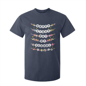 Happy First Day Of School T Shirt For Kid Teacher Kids Back To School Bracelets TS10 Navy Print Your Wear