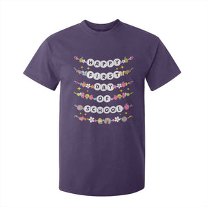 Happy First Day Of School T Shirt For Kid Teacher Kids Back To School Bracelets TS10 Purple Print Your Wear