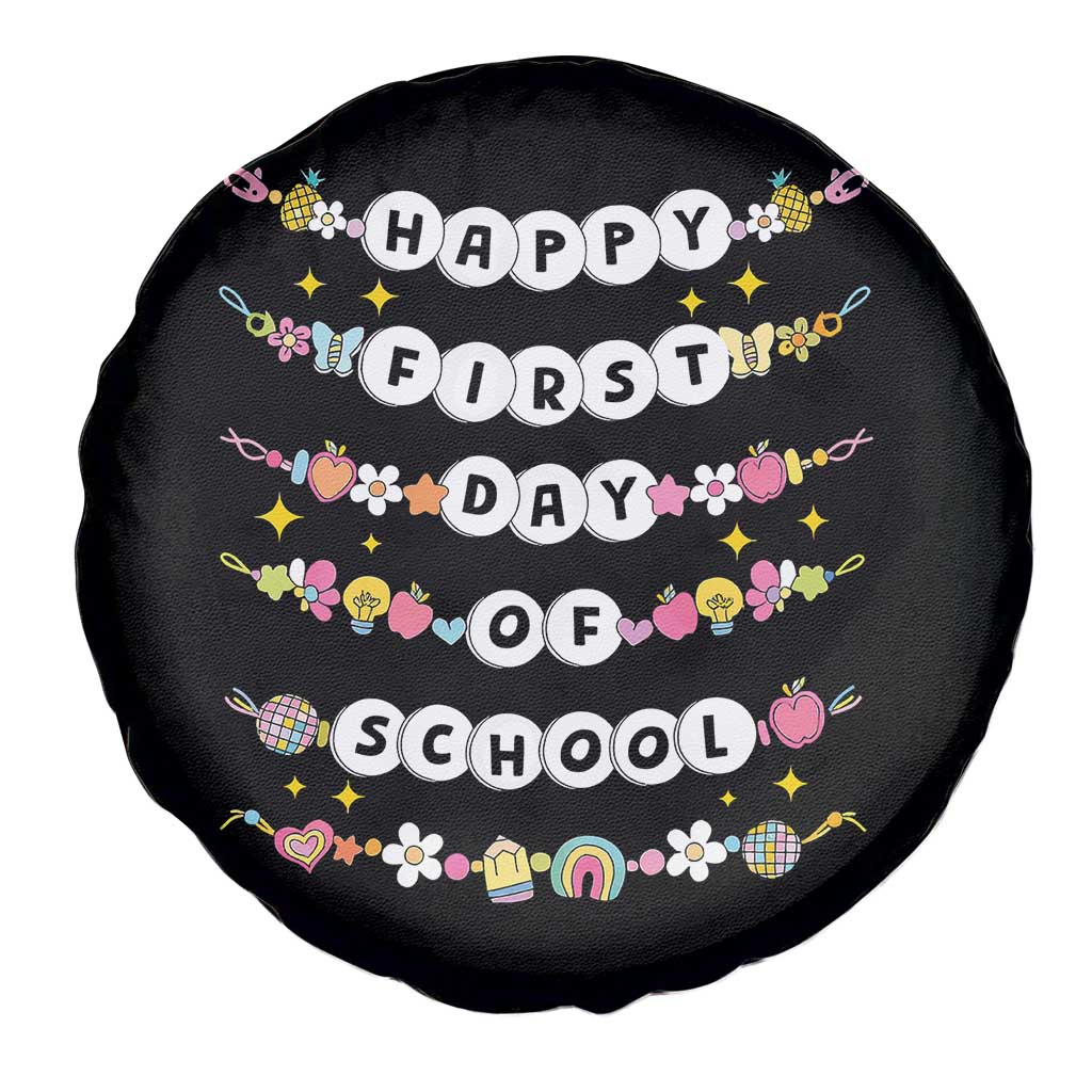Happy First Day Of School Spare Tire Cover Teacher Kids Back To School Bracelets TS10 Print Your Wear