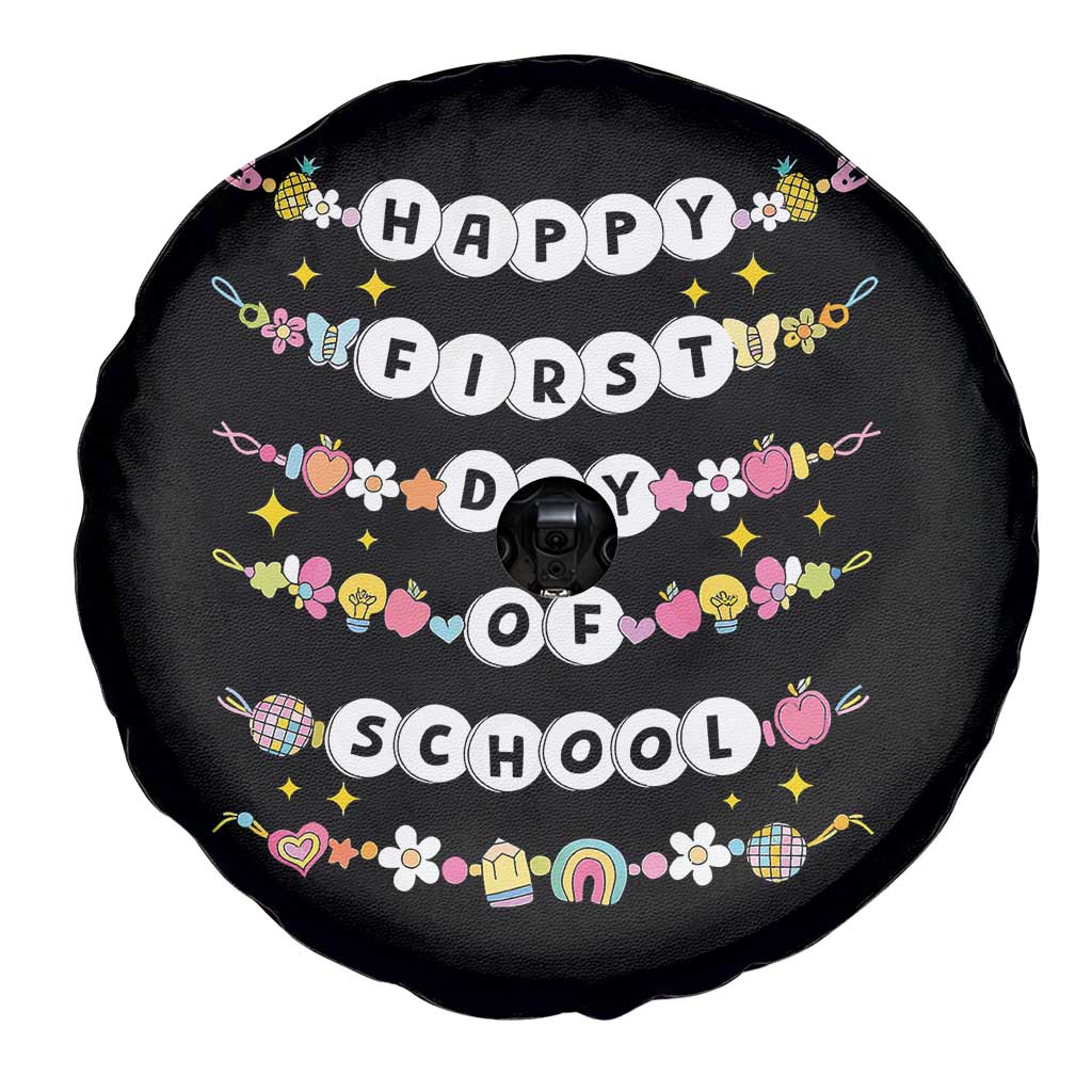 Happy First Day Of School Spare Tire Cover Teacher Kids Back To School Bracelets TS10 Print Your Wear