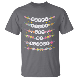 Happy First Day Of School T Shirt Teacher Kids Back To School Bracelets TS10 Charcoal Print Your Wear