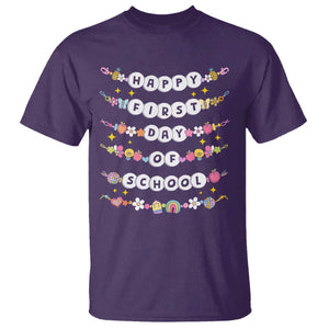 Happy First Day Of School T Shirt Teacher Kids Back To School Bracelets TS10 Purple Print Your Wear