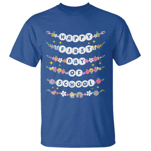 Happy First Day Of School T Shirt Teacher Kids Back To School Bracelets TS10 Royal Blue Print Your Wear