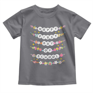 Happy First Day Of School Toddler T Shirt Teacher Kids Back To School Bracelets TS10 Charcoal Print Your Wear