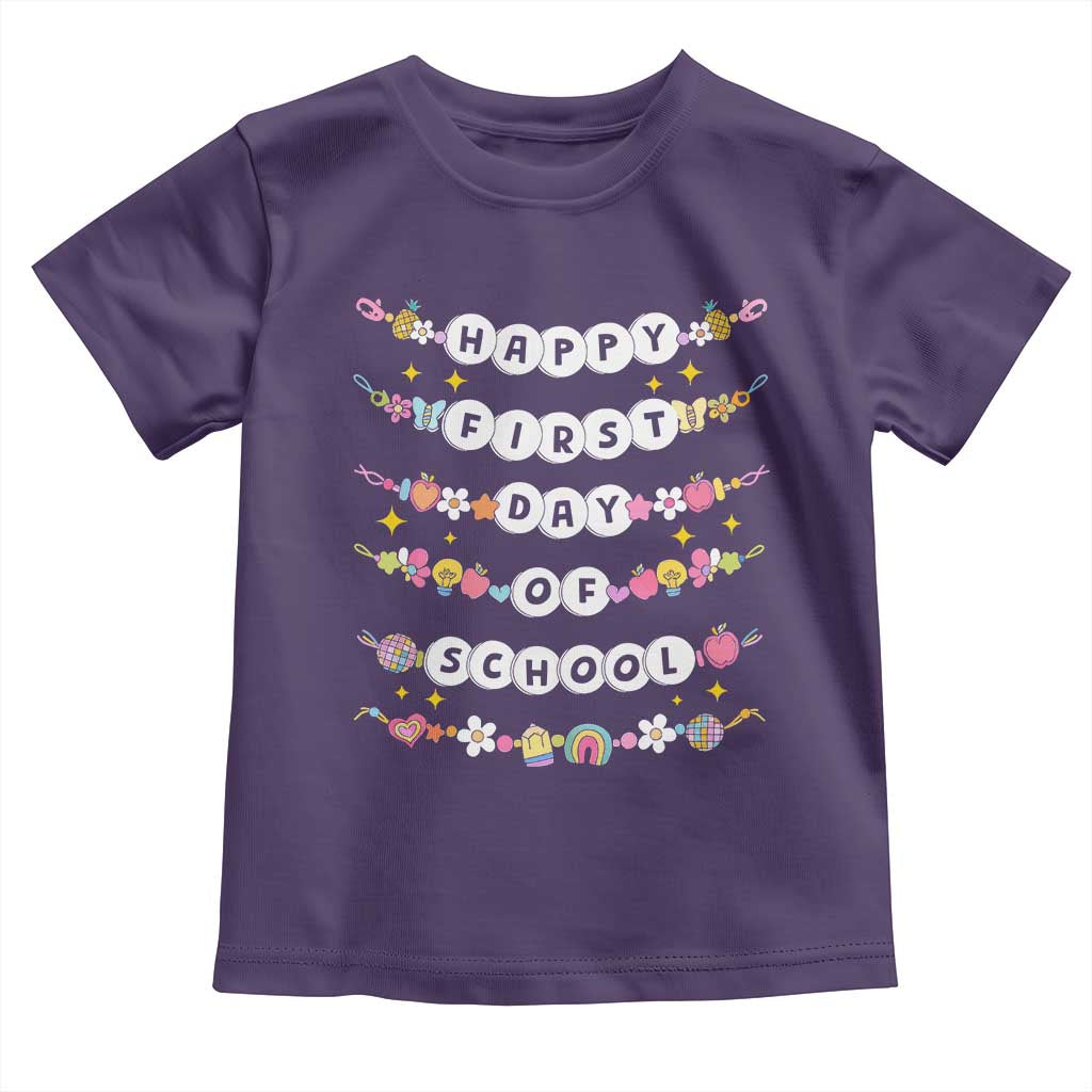 Happy First Day Of School Toddler T Shirt Teacher Kids Back To School Bracelets TS10 Purple Print Your Wear