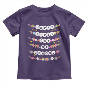Happy First Day Of School Toddler T Shirt Teacher Kids Back To School Bracelets TS10 Purple Print Your Wear
