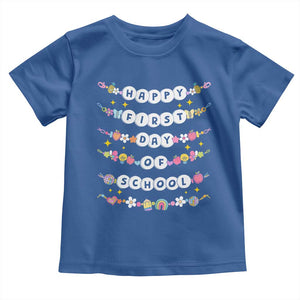Happy First Day Of School Toddler T Shirt Teacher Kids Back To School Bracelets TS10 Royal Blue Print Your Wear