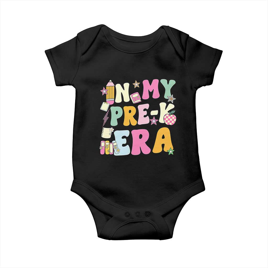 In My Pre-K Era Baby Onesie Girl Back To School Cute PreSchool Teacher TS10 Black Print Your Wear