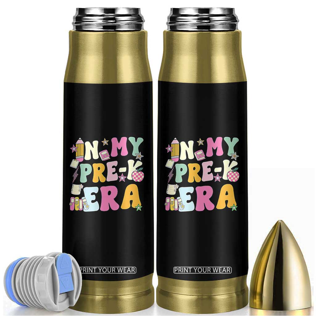 In My Pre-K Era Bullet Tumbler Girl Back To School Cute PreSchool Teacher TS10 Black Print Your Wear