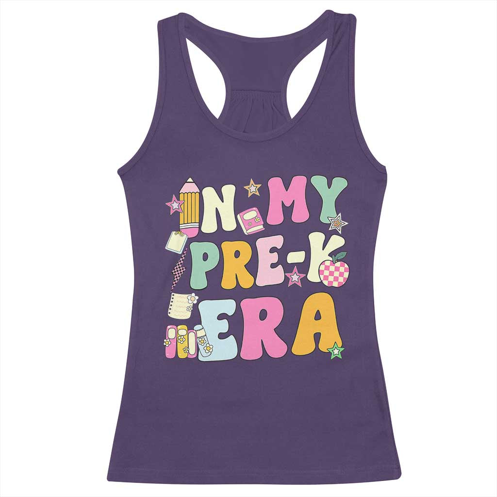 In My Pre-K Era Racerback Tank Top Girl Back To School Cute PreSchool Teacher TS10 Purple Print Your Wear