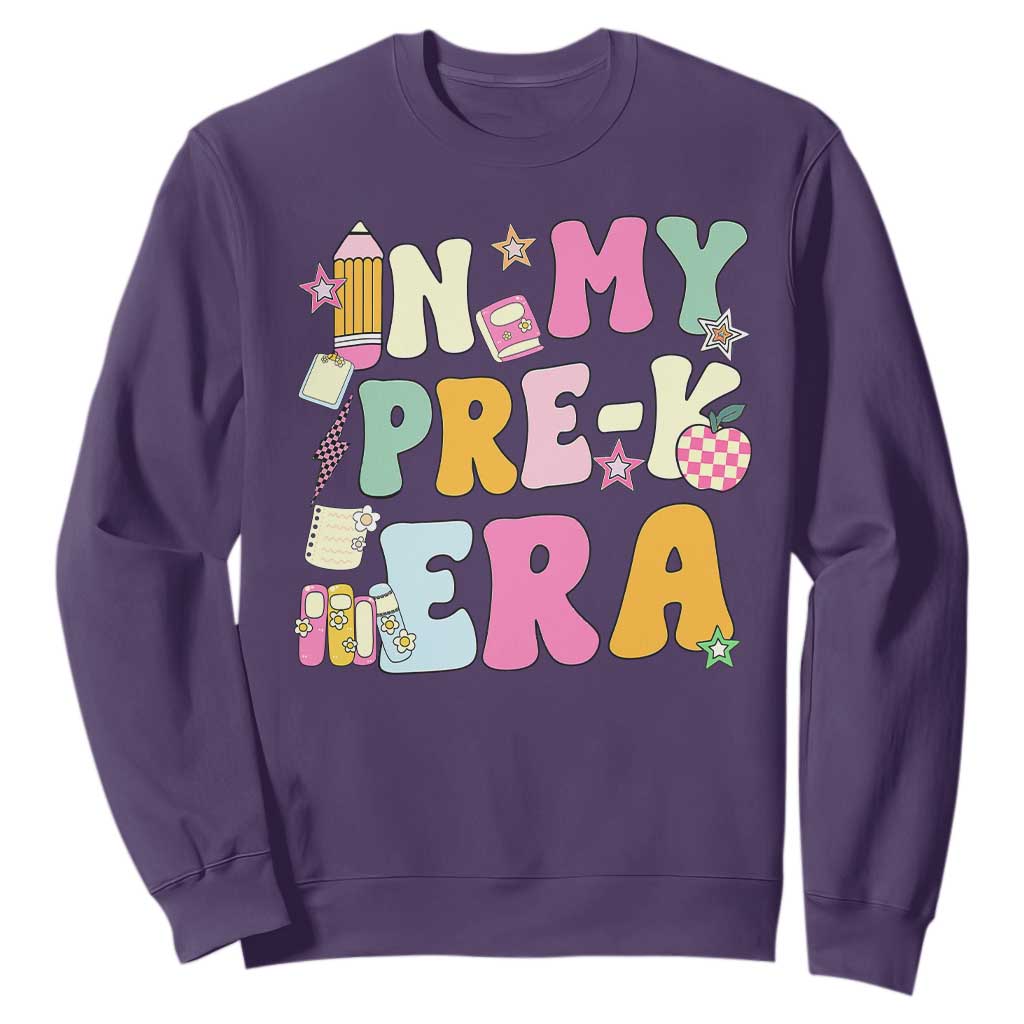 In My Pre-K Era Sweatshirt Girl Back To School Cute PreSchool Teacher TS10 Purple Print Your Wear