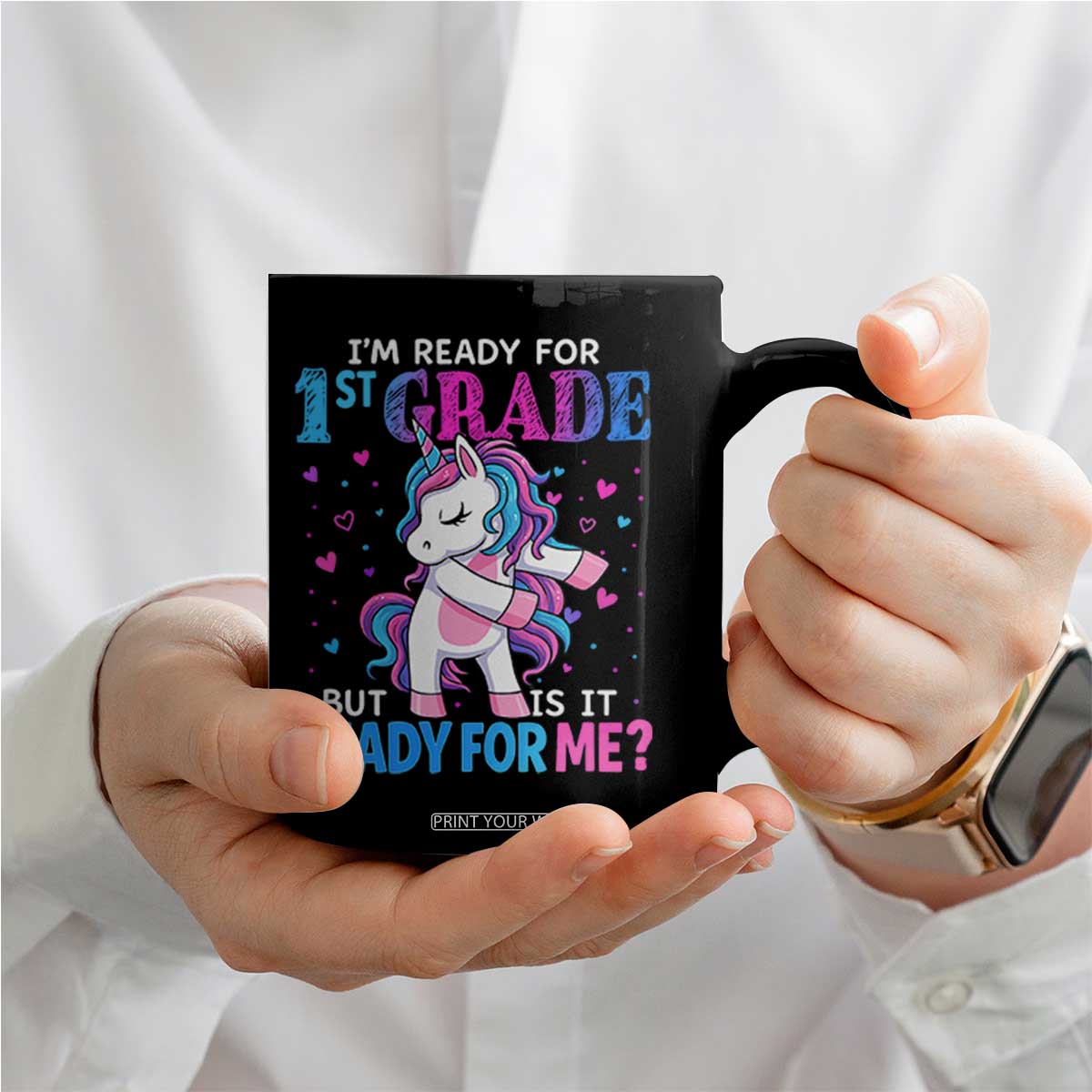 Funny Back To School 1st Grade Coffee Mug First Grade Unicorn Girls TS10 Print Your Wear