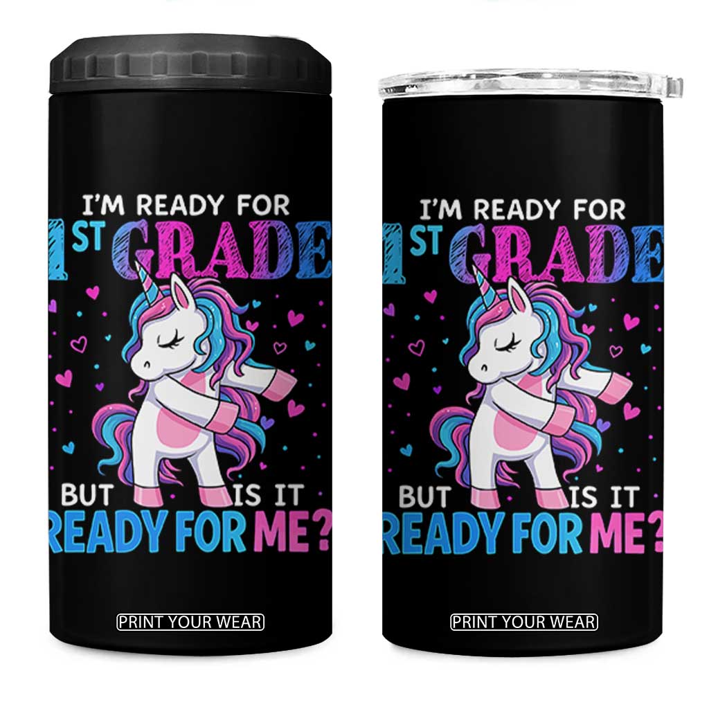 Funny Back To School 1st Grade 4 in 1 Can Cooler Tumbler First Grade Unicorn Girls TS10 One Size: 16 oz Black Print Your Wear