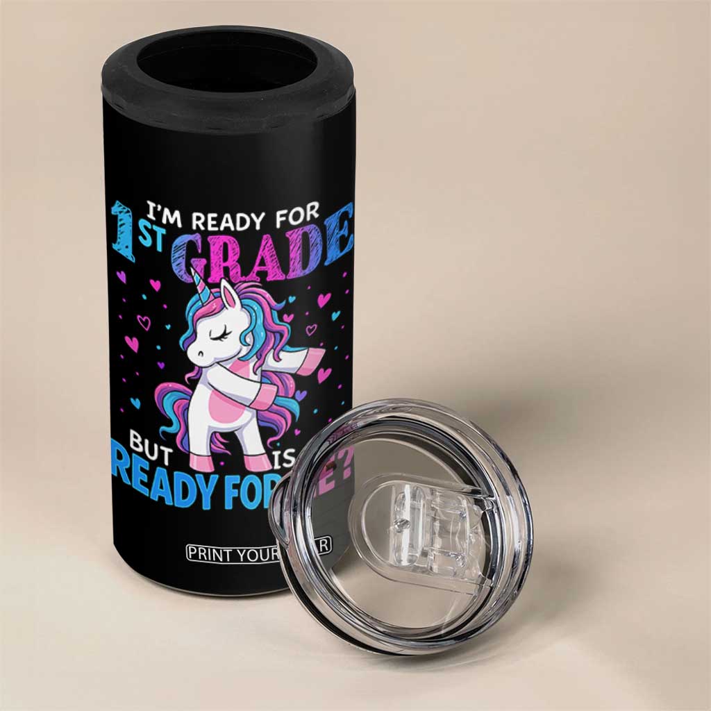 Funny Back To School 1st Grade 4 in 1 Can Cooler Tumbler First Grade Unicorn Girls TS10 Print Your Wear