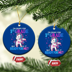 Funny Back To School 1st Grade Ceramic Ornament First Grade Unicorn Girls TS10 1pc Blue Print Your Wear
