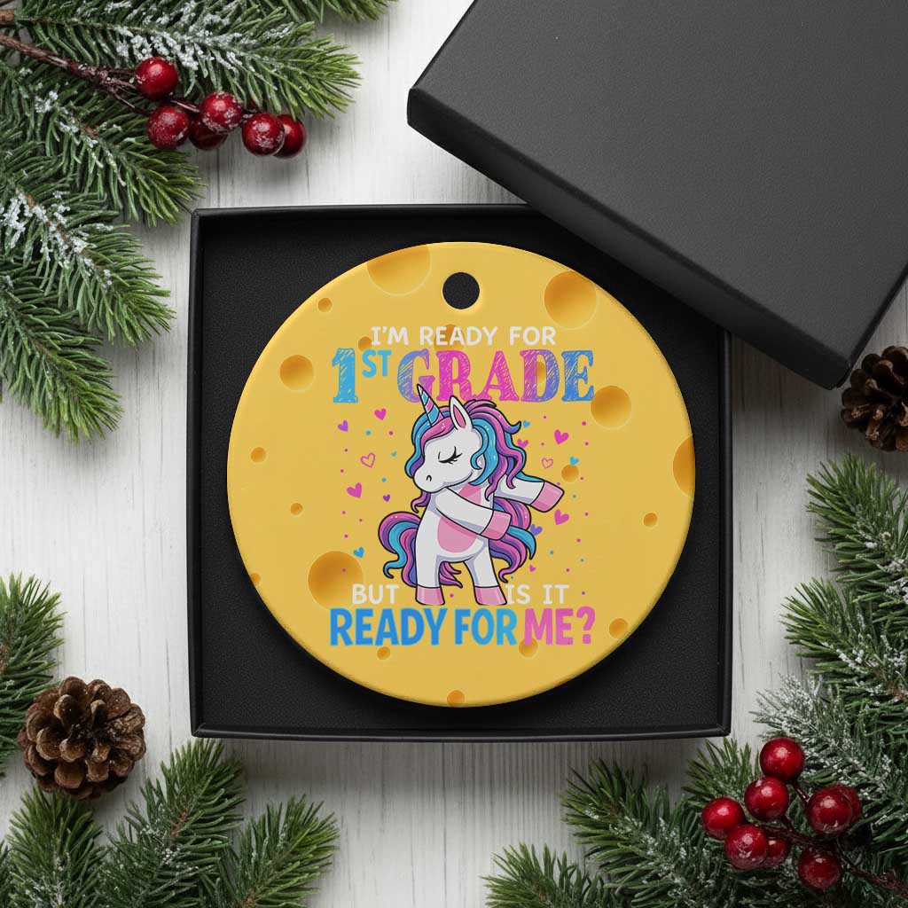 Funny Back To School 1st Grade Ceramic Ornament First Grade Unicorn Girls TS10 1pc Yellow Cheese Print Your Wear