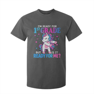 Funny Back To School 1st Grade T Shirt For Kid First Grade Unicorn Girls TS10 Dark Heather Print Your Wear