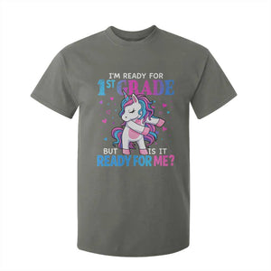 Funny Back To School 1st Grade T Shirt For Kid First Grade Unicorn Girls TS10 Military Green Print Your Wear