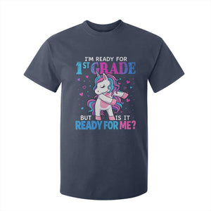 Funny Back To School 1st Grade T Shirt For Kid First Grade Unicorn Girls TS10 Navy Print Your Wear