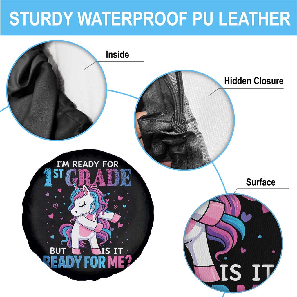 Funny Back To School 1st Grade Spare Tire Cover First Grade Unicorn Girls TS10 Print Your Wear